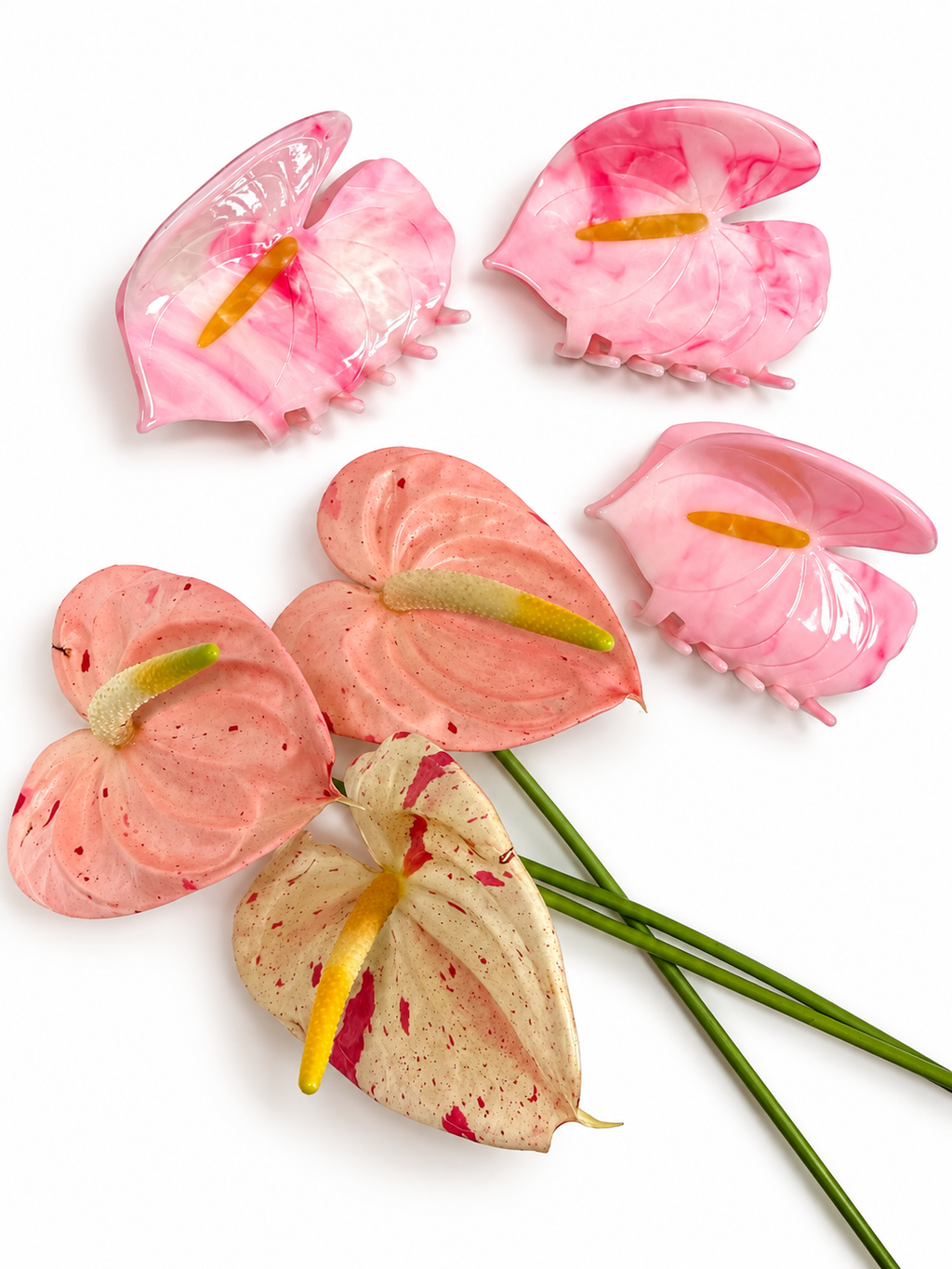 Anthurium Clip Pink (shibori)