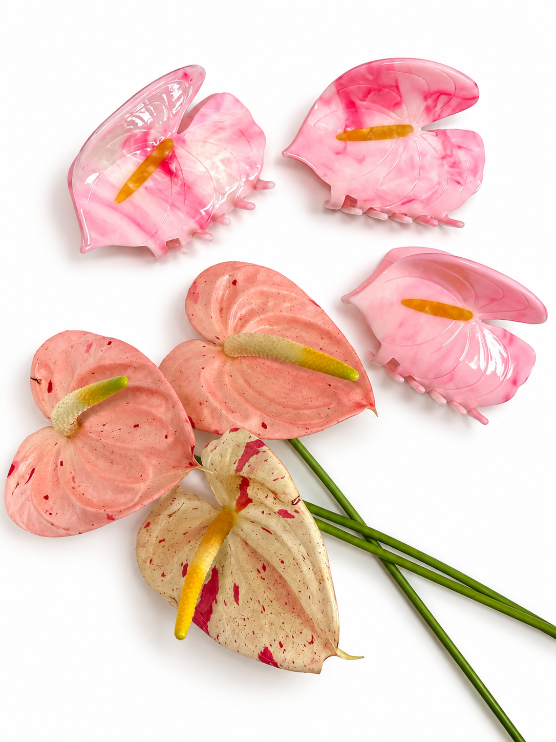 Anthurium Clip Pink (shibori)